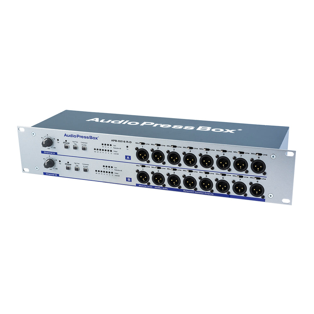 APB-D216 R-D - 2-channel Dante Interface, 2in/16Out | AudioPressBox