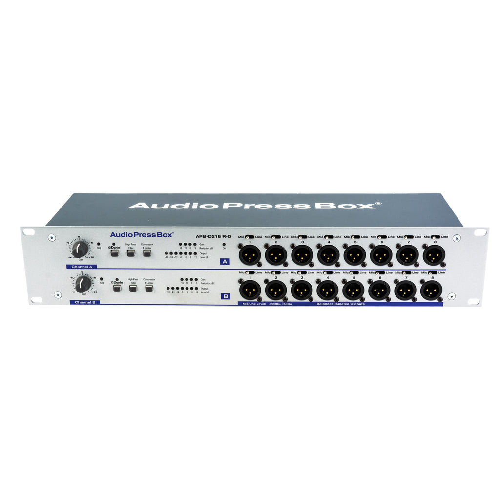 APB-D216 R-D - 2-channel Dante Interface, 2in/16Out | AudioPressBox