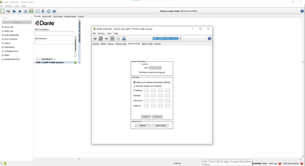 AudioPressBox APB-112 OW-D-USB-CONTROLLER4 Produktansicht — Dante