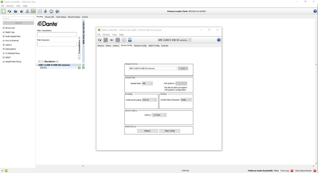 AudioPressBox APB-112IW-D-USB-US-CONTROLLER3 product view — Dante