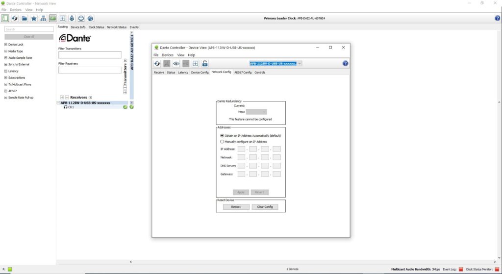 AudioPressBox APB-112IW-D-USB-US-CONTROLLER4 product view — Dante