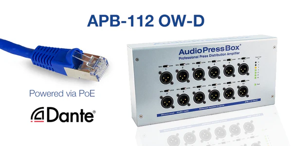 AudioPressBox APB-112OW-D Analog Dante PoE product view