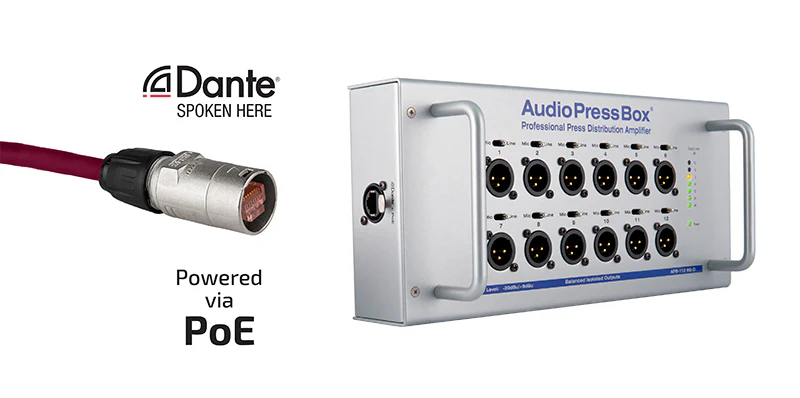 AudioPressBox APB-112SB-D Analog Dante PoE product view