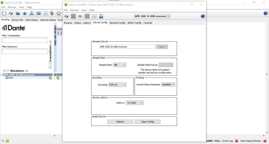 AudioPressBox APB-320 C-D-USB-DANTE-CONTROLLER3 Produktansicht - Dante