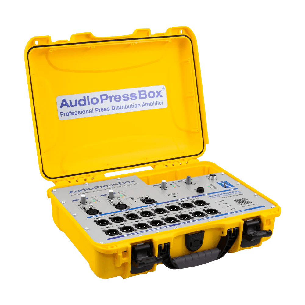 AudioPressBox APB-320C-D-USB Gelb Analog Dante USB-C Produktansicht