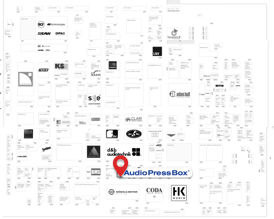 AudioPressBox at Prolight + Sound 2019 - map