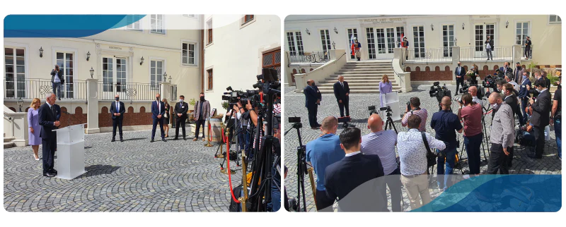 AudioPressBox fit for Presidents - Outdoor press event coverage — AudioPressBox supporting media audio distribution