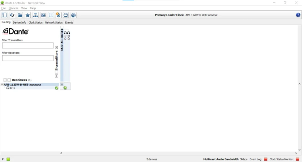 AudioPressBox APB-112-IW-D-USB-DANTE-CONTROLLER2 product view — Dante