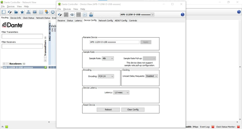 AudioPressBox APB-112-IW-D-USB-DANTE-CONTROLLER3 product view — Dante