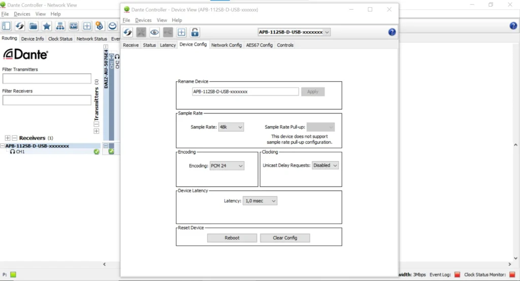 AudioPressBox APB-112-SB-D-USB-DANTE-CONTROLLER3 product view — Dante