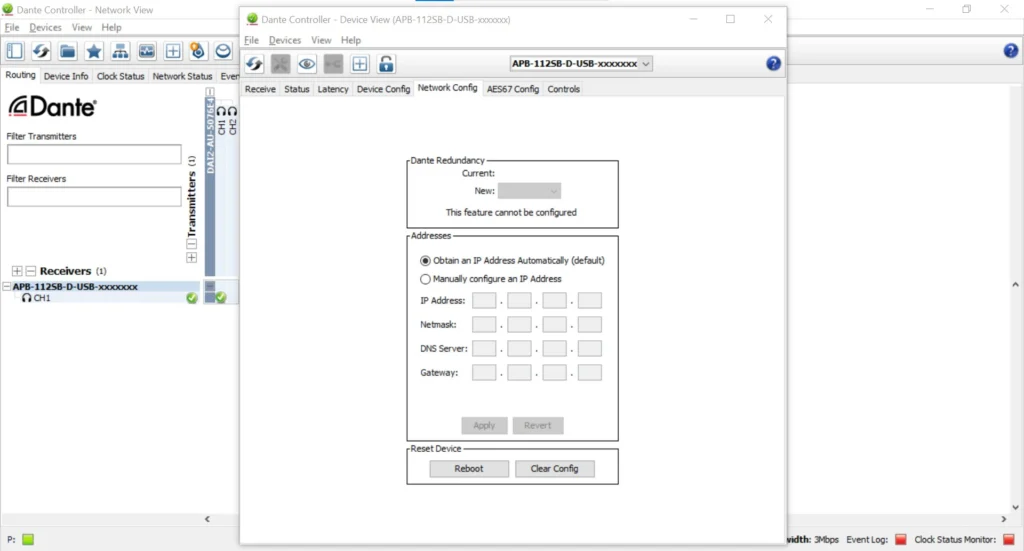 AudioPressBox APB-112-SB-D-USB-DANTE-CONTROLLER4 product view — Dante