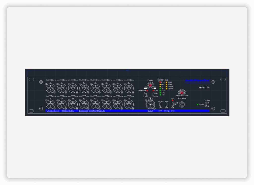 AudioPressBox APB-116R AutoCAD drawings