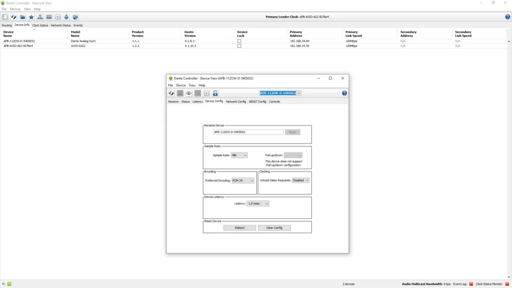 AudioPressBox APB-112-OW-D-DANTE-MANAGER product view — Dante