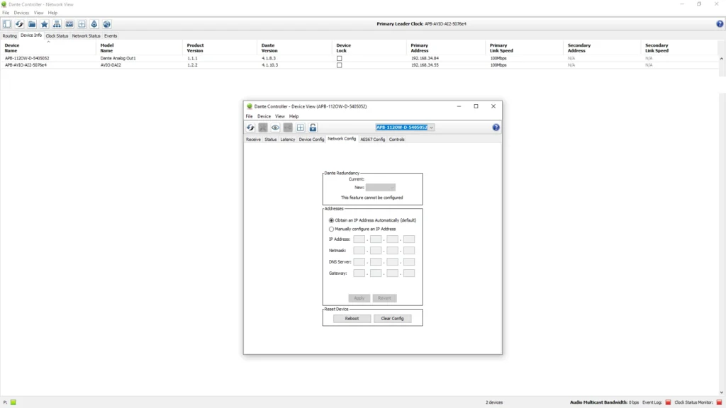 AudioPressBox APB-112-OW-D-DANTE-MANAGER product view — Dante