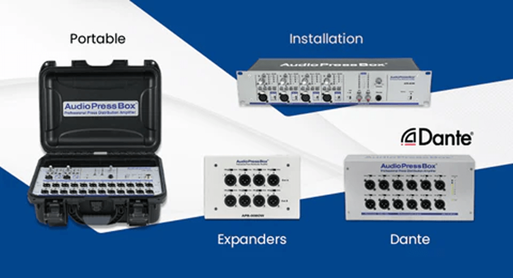AudioPressBox portable, installation, expanders and Dante press boxes