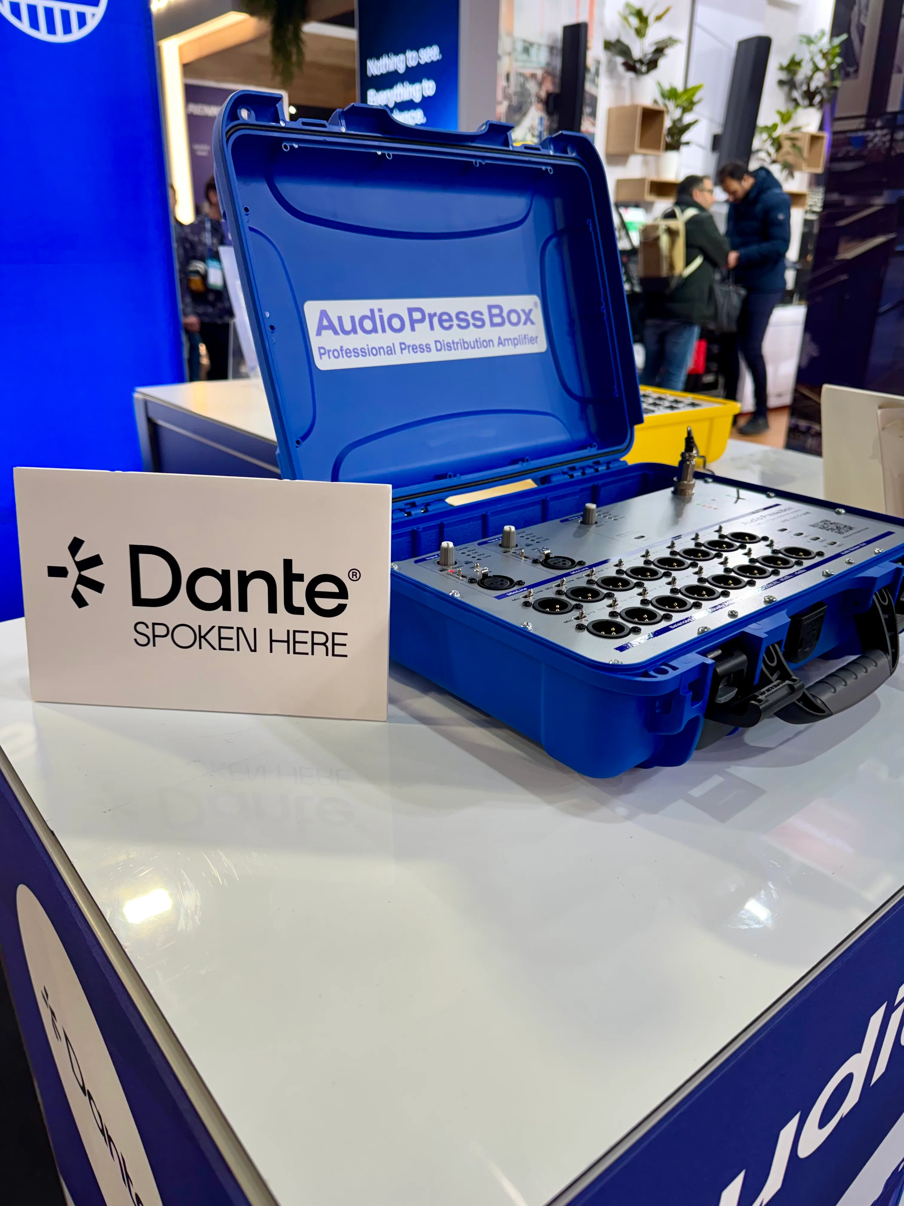 AudioPressBox ABP 320 C-D-USB at ISE 2026 Dante blue press box product view