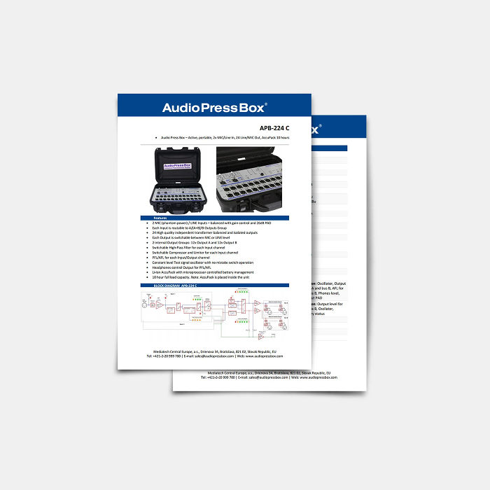 AudioPressBox Downloads data sheets