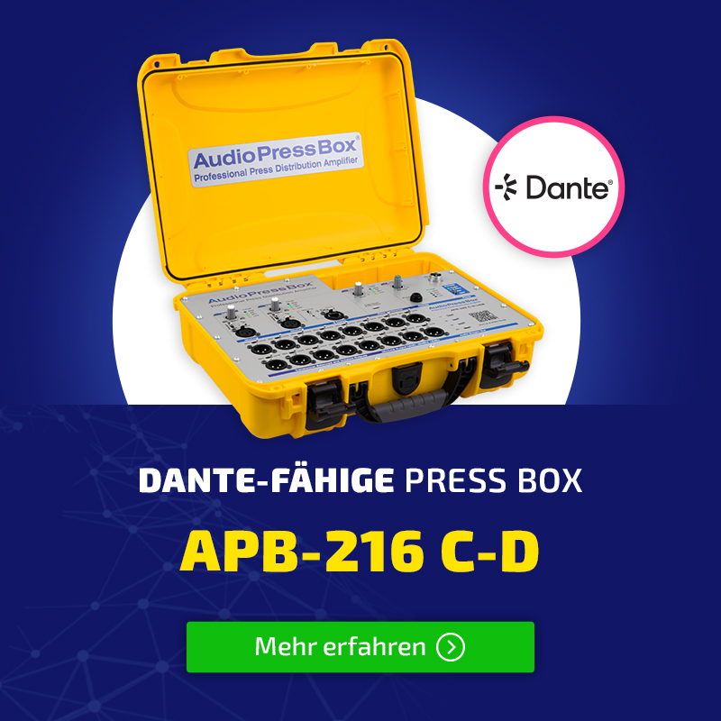AudioPressBox Slider Dante-fähige Press Box APB-216 C-D mobil