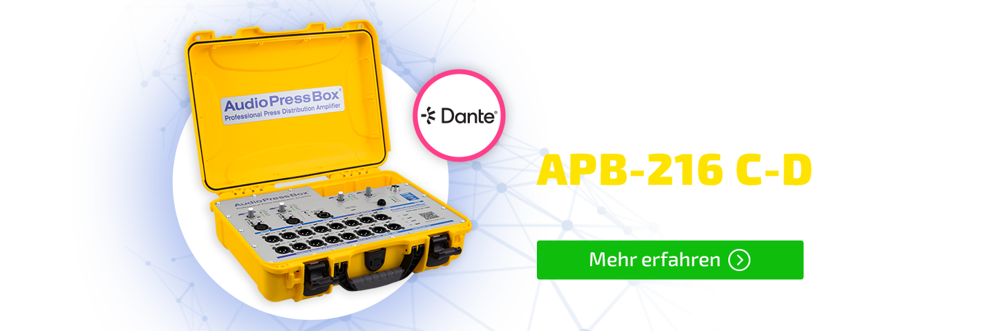 AudioPressBox Slider Dante-fähige Press Box APB-216 C-D