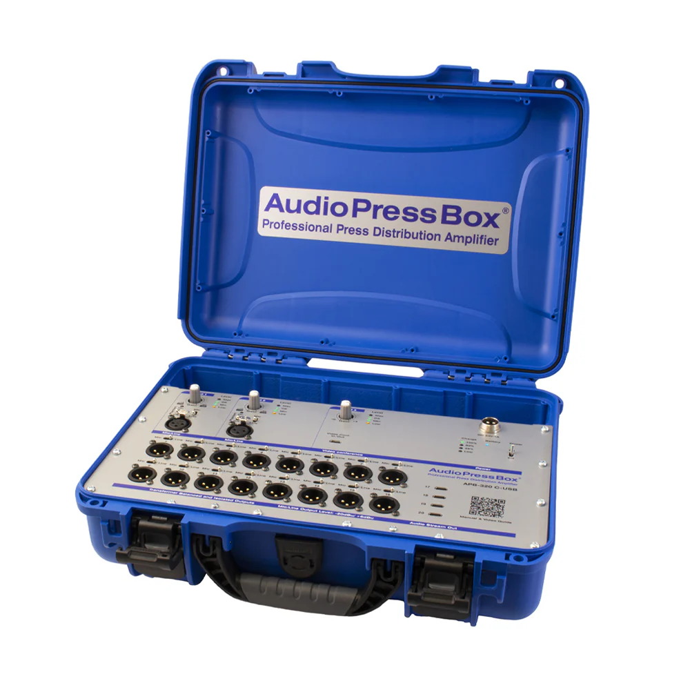 AudioPressBox audio distribution amplifier APB-320 C-USB blue product view