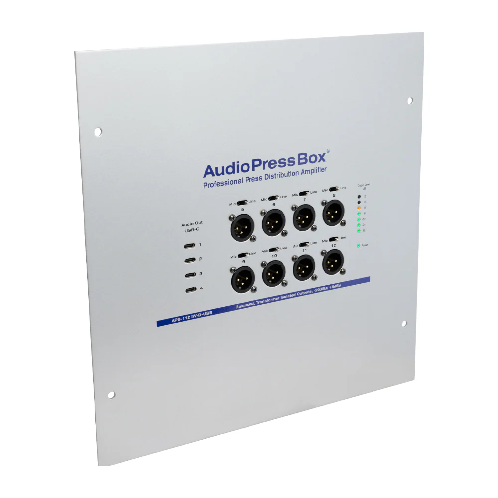 AudioPressBox audio distribution amplifier APB-112 IW-D-USB Dante USB-C product view