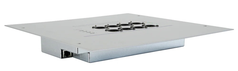 AudioPressBox audio distribution amplifier APB-112 IW-D-USB Dante USB-C side view
