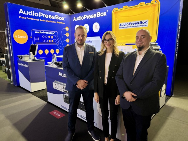 AudioPressBox booth at IBC 2026